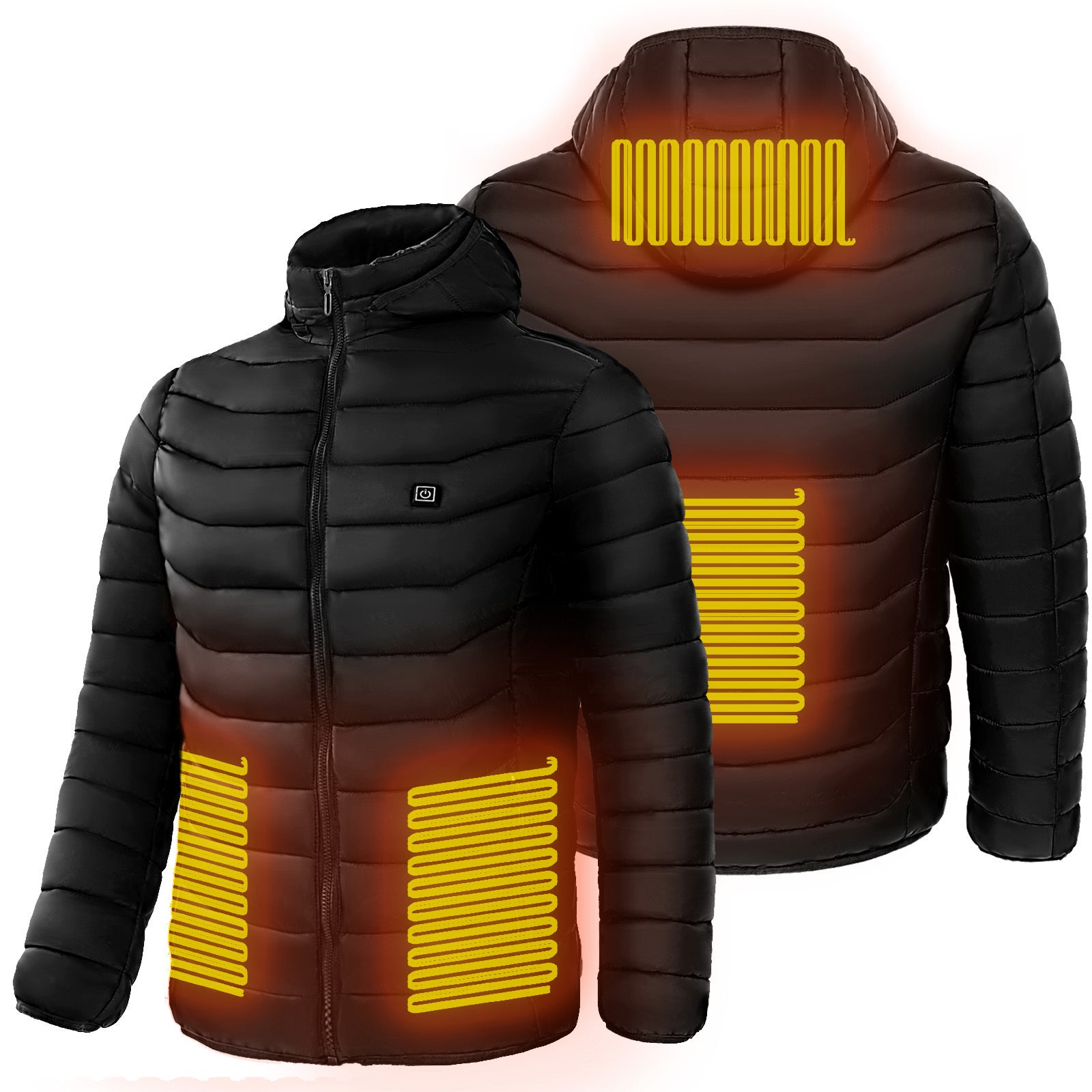 Men - Women's Unisex Heated Puffer Jacket Electric Heating Coat Insulated Hood Windbreaker 9Heat Zones